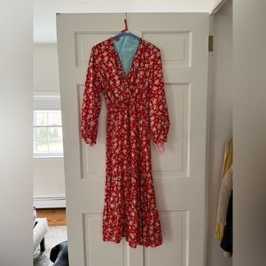 Zara floral long sleeve dress